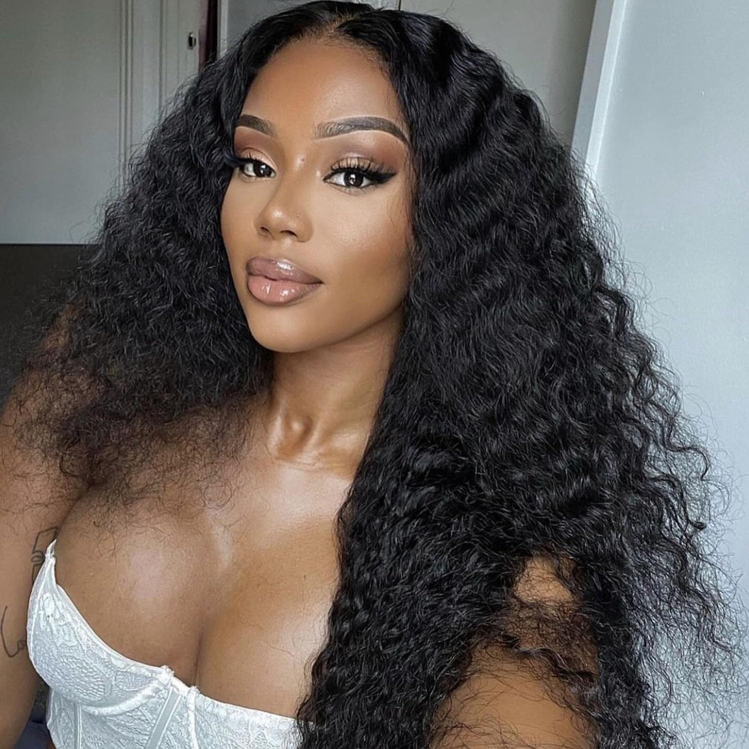 OQ HAIR Glueless Wigs Human Hair Pre Plucked Pre Cut 7x5 Water Wave HD Lace Front Wig Human Hair Pre Plucked For Beginners 3 Second To Wear 24 Inch