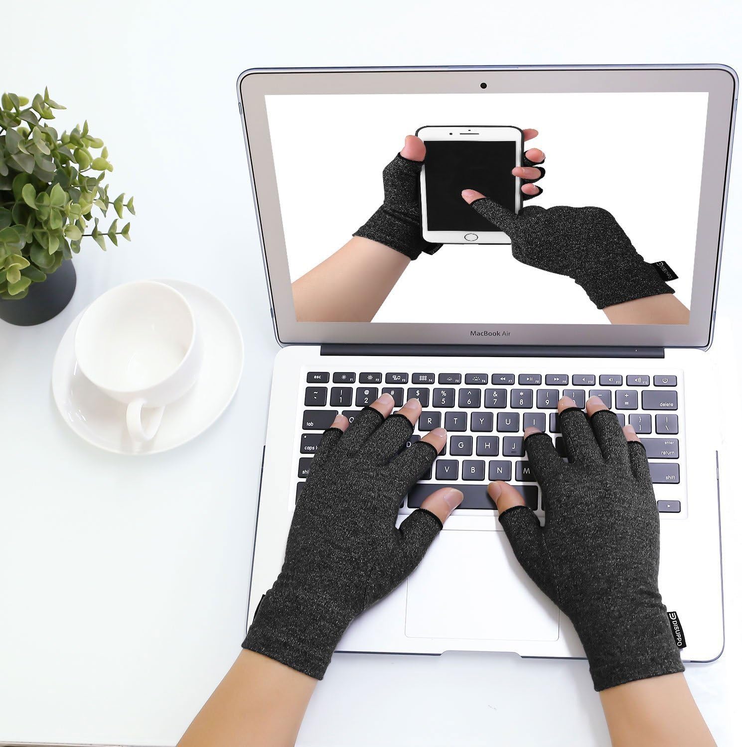 DISUPPO Arthritis Gloves Relieve Pain from Rheumatoid, RSI,Carpal Tunnel, Hand Gloves Fingerless for Computer Typing and Dailywork, Support for Hands and Joints (M, Black) : Health & Household