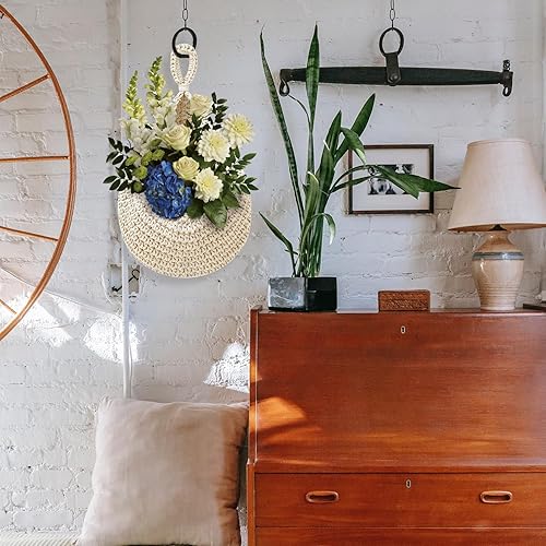 Miniatura 6 de Cesta colgante de frutas para cocina, cestas colgantes bohemias para organizar, cestas colgantes de frutas y verduras de pared, cestas de cocina