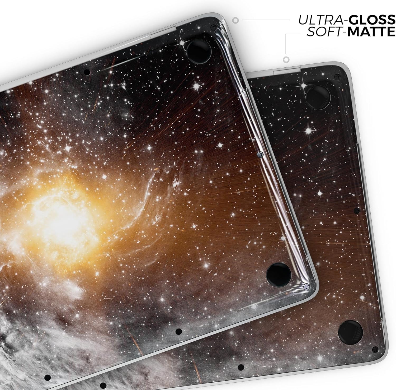 DesignSkinz - Compatible with MacBook Pro 13" wo TB (A1708) - Skin Decal Protective Scratch Resistant Vinyl Wrap - Golden Space Swirl