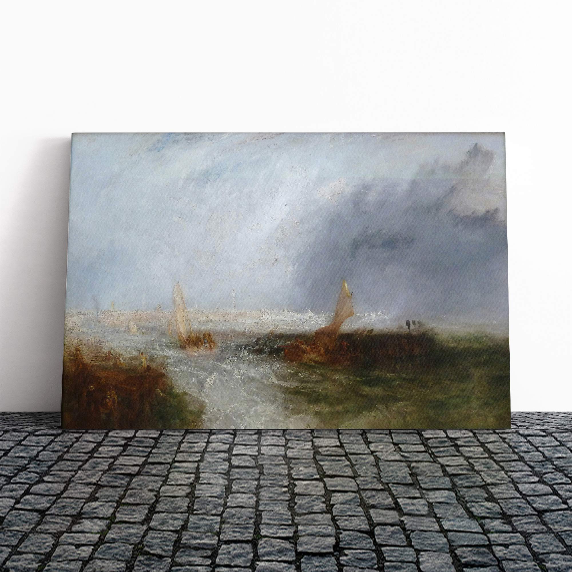 J.M.W (Joseph Mallord William Turner) Seascape Canvas Print | Gallery Wrapped 30mm Frame Wall Art | 30x20 inches | Ready to Hang | Modern Seascape Picture | Living Room Bedroom Lounge Office
