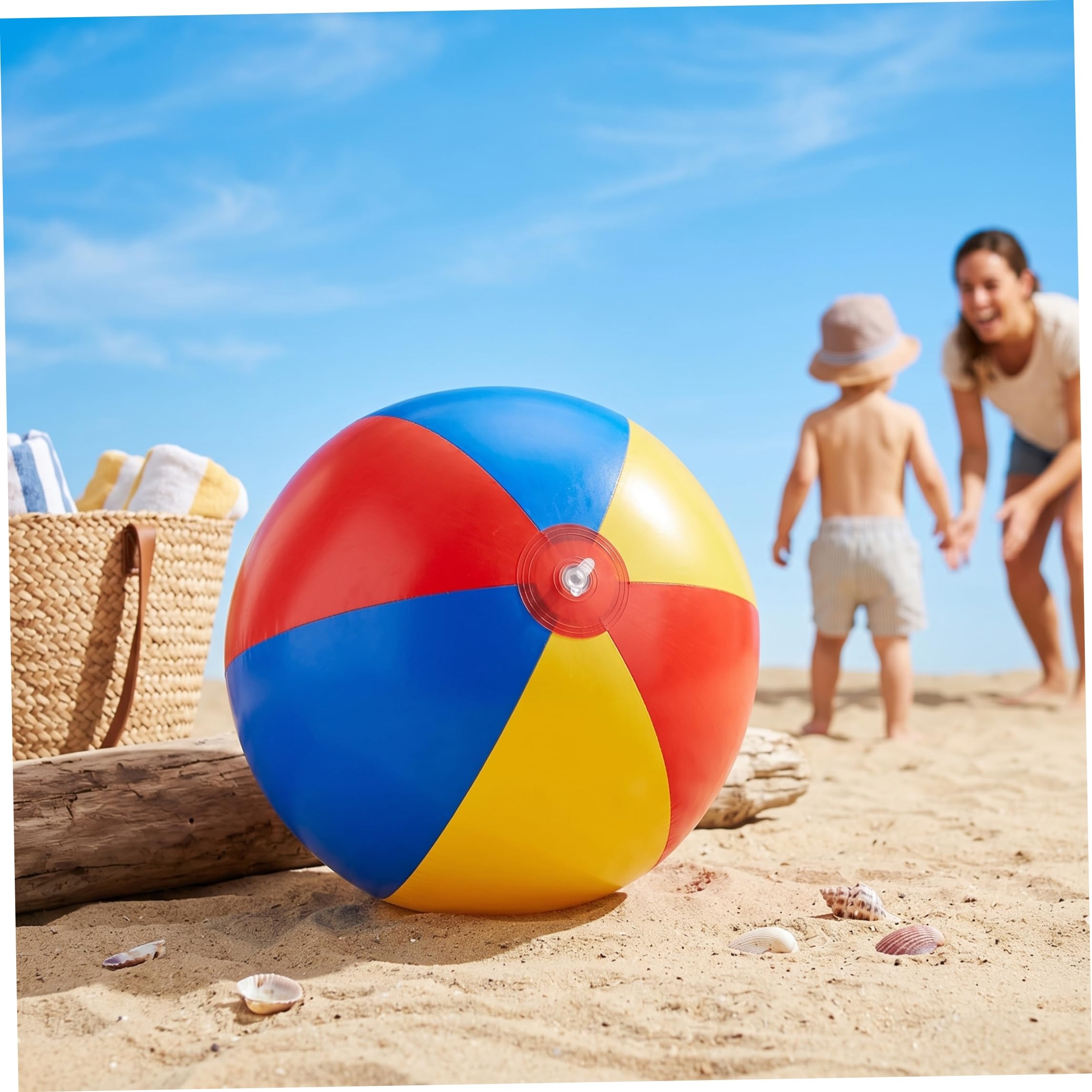 Pallone Gonfiabile Gigante, Pallone da Spiaggia Gonfiabile Gigante da 51 Pollici, Grandi Palloni da Spiaggia in PVC Morbido per Bambini - Rosso, Giallo, Blu -