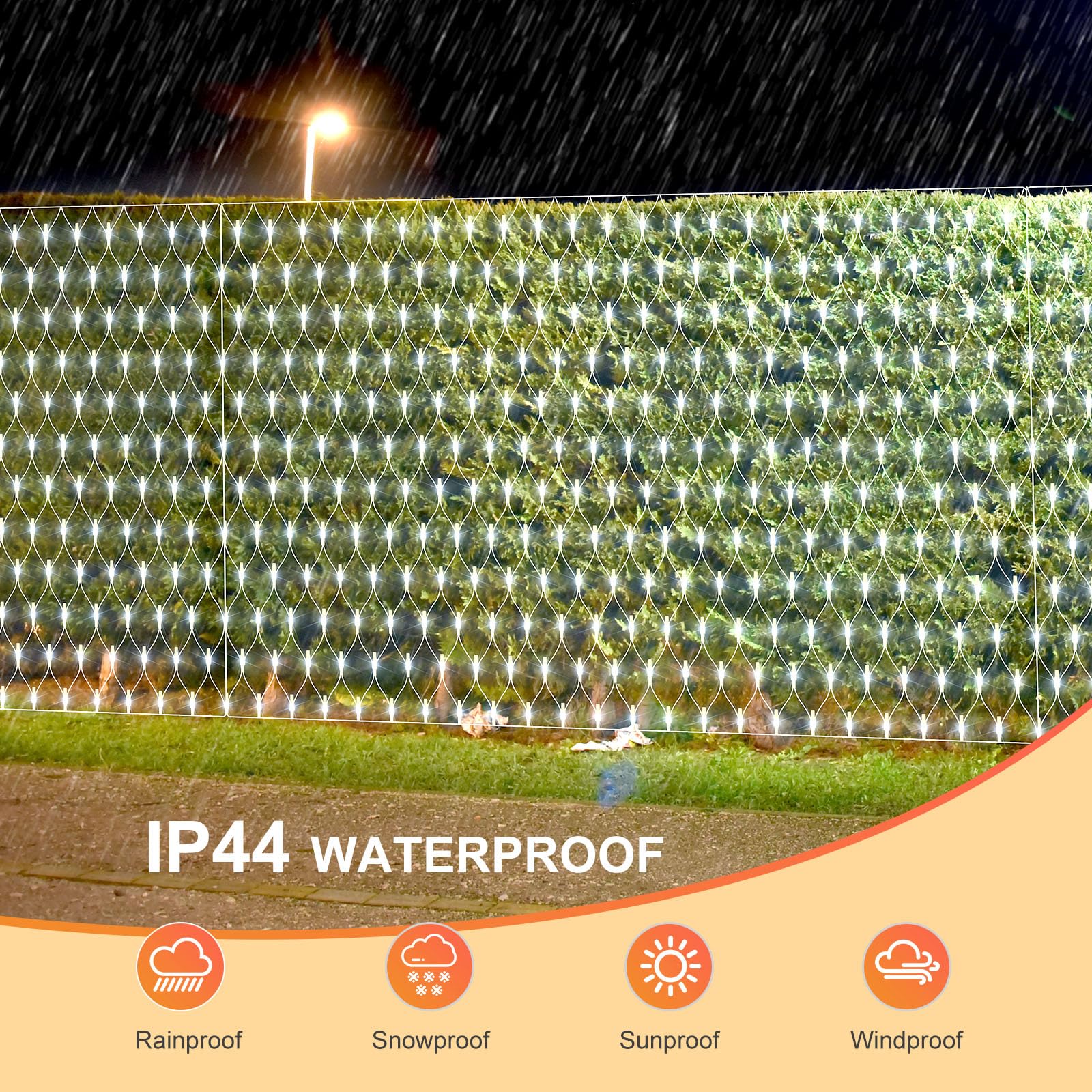 3 X 2 Outdoor Net Lights, 204 LED Fairy String Lights Weatherproof...