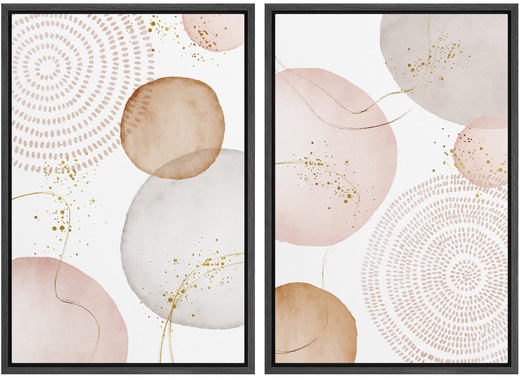 SIGNFORD Framed Canvas Print Wall Art Set Soft Hydrangea Pair Light Blue Florals with Green Leaves Illustration Modern Art Decorative Nordic Nature for Living Room, Bedroom, Office - 24"x36"x2 White — view 119