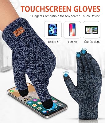 Accessories Winter Warm Touchscreen Gloves For Men And Women Charcoal