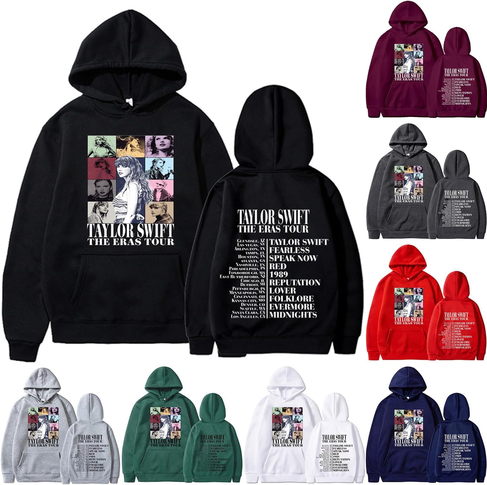 GenericHoodies for Women UK, Women's Fashion Casual Long Sleeved Oversized Crewneck Taylor Printing Loose Concert Outfit Hoodie