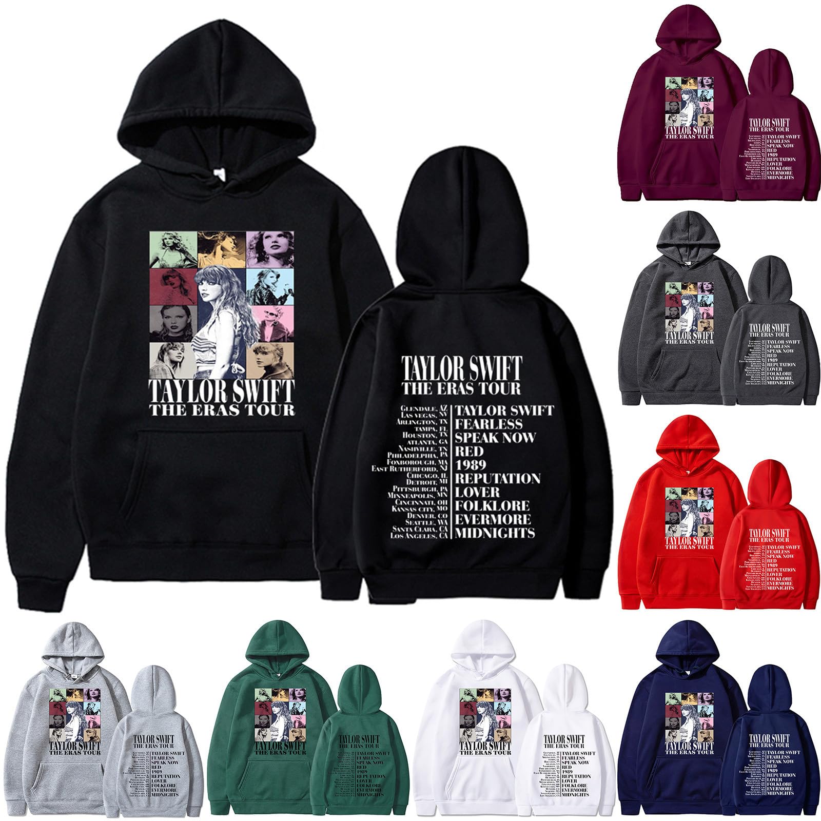 GenericHoodies for Women UK, Women's Fashion Casual Long Sleeved Oversized Crewneck Taylor Printing Loose Concert Outfit Hoodie