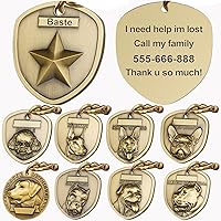 Vista 10 de Etiquetas para Perros Golden Retriever Personalizadas para Mascotas Etiqueta de Identificación de Nombre de Perro Grabada Personalizada de Cobre