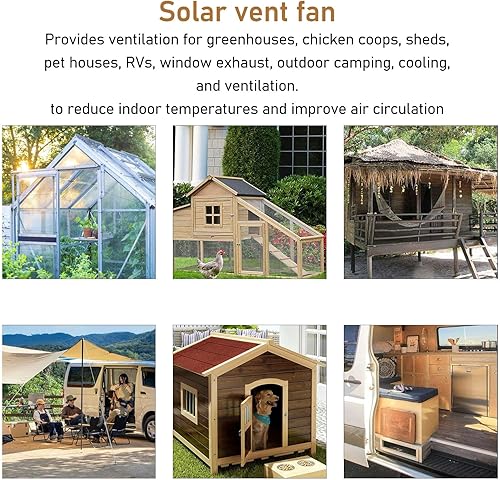 Miniatura 3 de jerss Solar Exhaust Fan Ventilation Household 13.5Inch Panel for Solar Panels