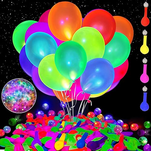 Miniatura 11 de Kit de guirnalda de arco de globos de neón de 160 piezas, decoraciones de fiesta de cumpleaños que brillan en la oscuridad, globos UV, pancarta de
