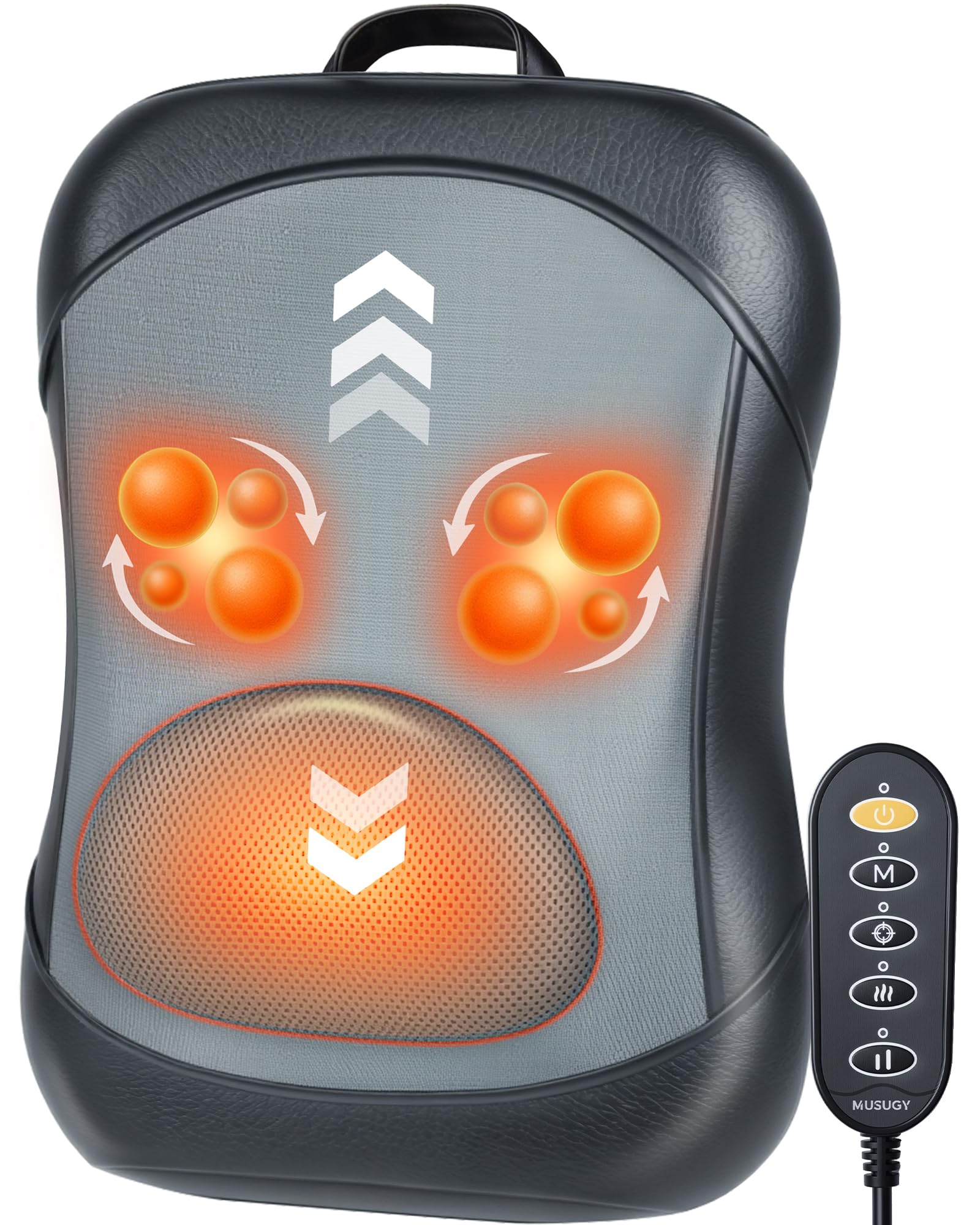 Shiatsu Back Massager with Heat : Up and Down Rolling Massage - Electric Back Massage for Pain Relief Deep Tissue - Lower-Back Massager for Office, Home