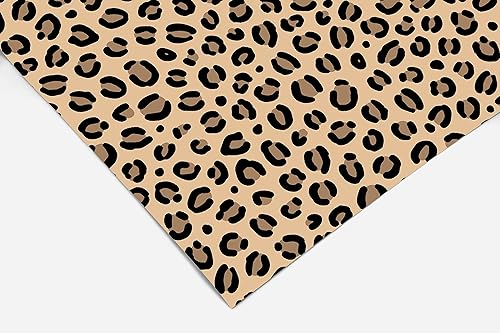 Papel de contacto con estampado de leopardo, revestimiento de estantes, revestimiento de cajón, papel para despegar y pegar 194, 12 x 48 pulgadas (4