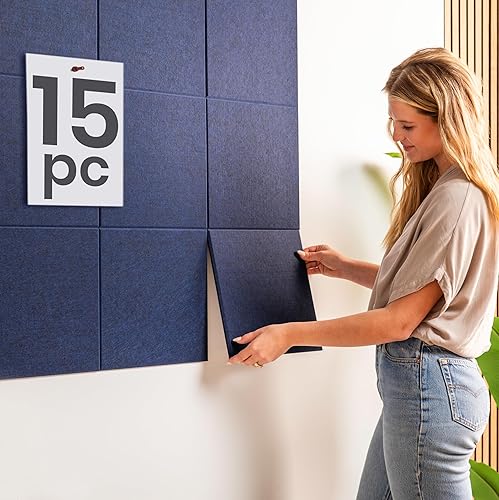 Miniatura 2 de Alternativa de tablero de corcho grande  Paquete de 15  Tamaño de hasta 59 x 36 pulgadas, azulejos de pared de fieltro, decoración de pared de