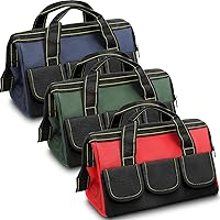 Vista 12 de Sanwuta Paquete de 3 Bolsas de Herramientas para Hombres con Fondo Duro Impermeable, Bolsa de Herramientas de Servicio Pesado con Boca Ancha Tipo