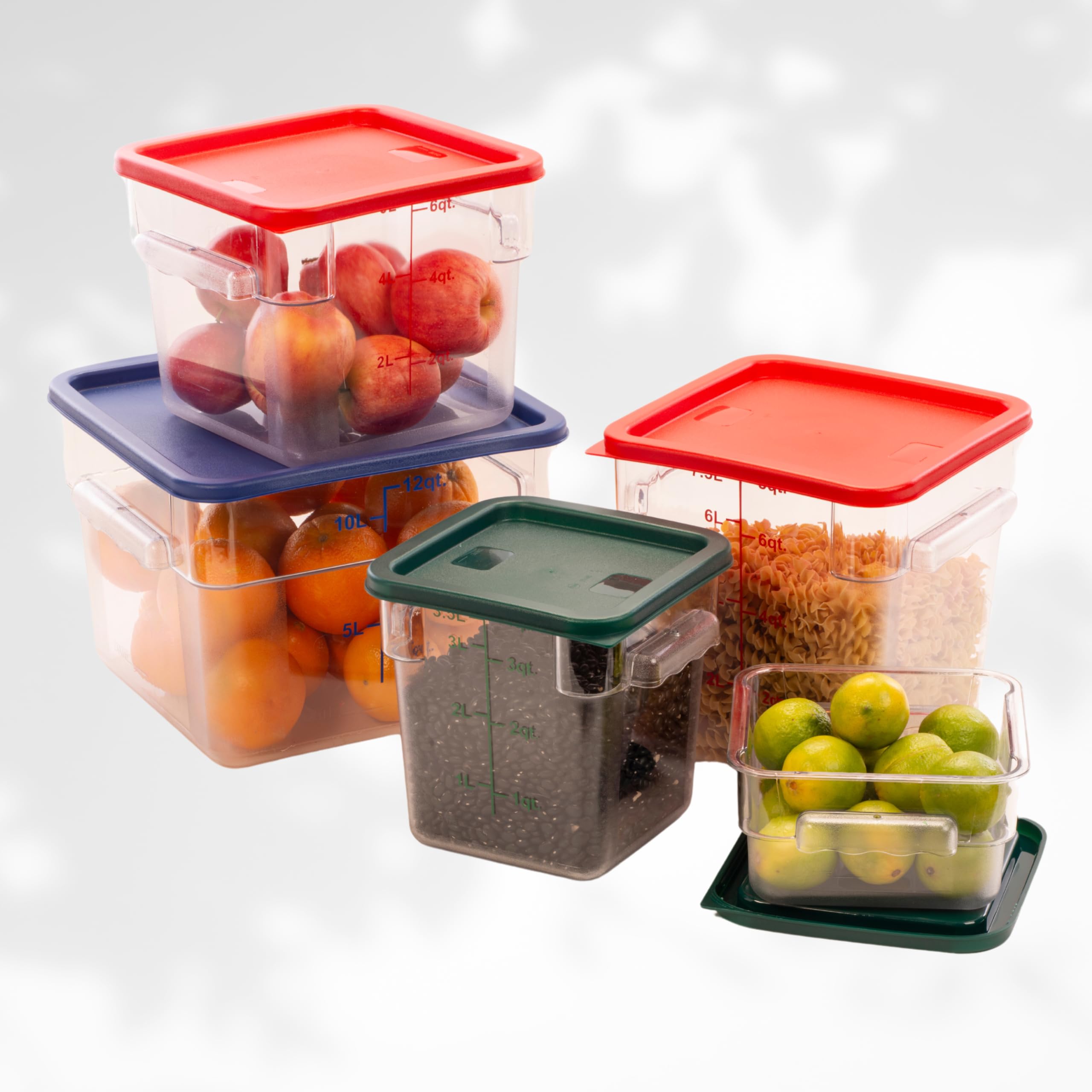Amazon｜FSE 正方形 食品保存容器 赤い蓋付き 6クォート