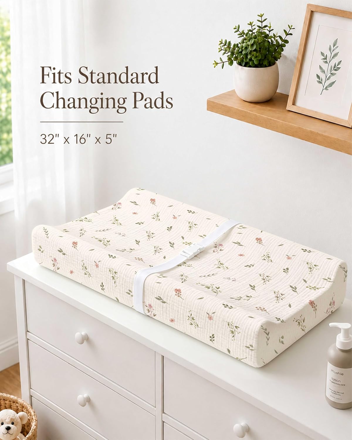 Changing Pad Covers 3 Pack, 32"x16" Muslin Baby Changing Table Pad Covers