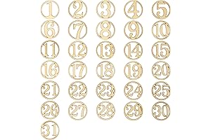 yueton Wooden Number Ornaments