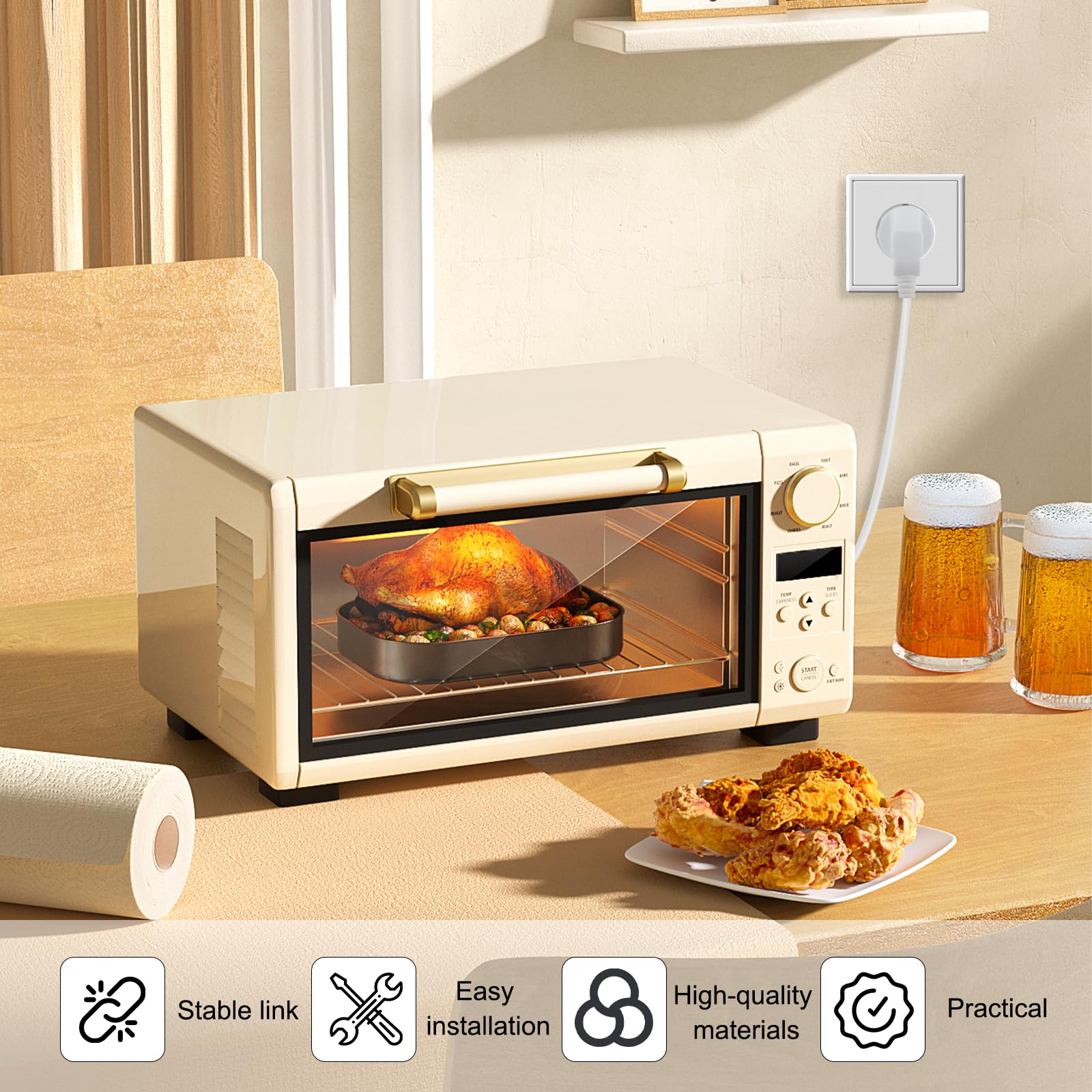 Prise Electrique Male Schuko 250V 16A 8 Pièces + Tournevis