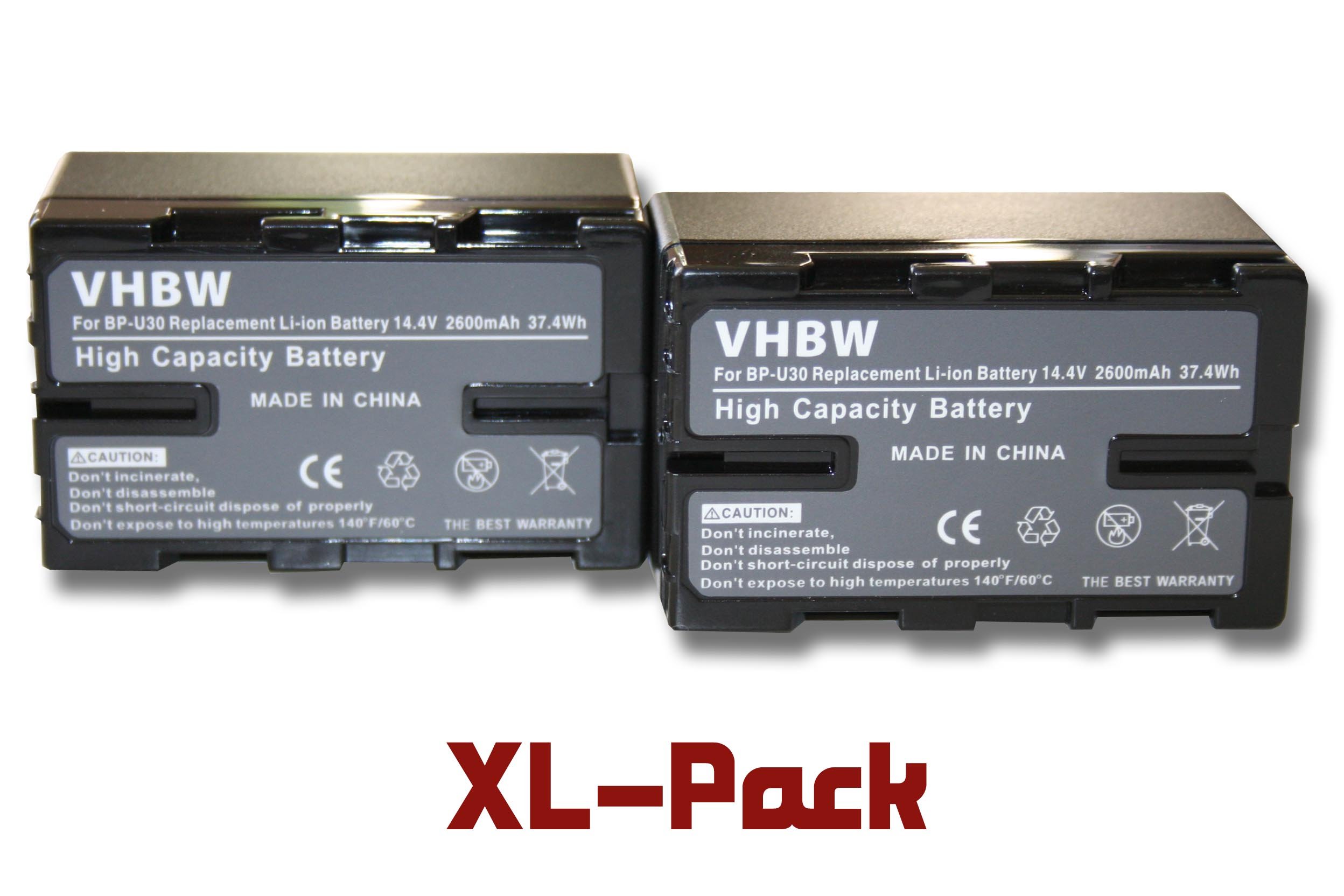 vhbw 2X batería Compatible con Sony PXW-FS7, PXW-FS7M2 cámara de vídeo (2600 mAh, 14,4 V, Li-Ion) con Chip