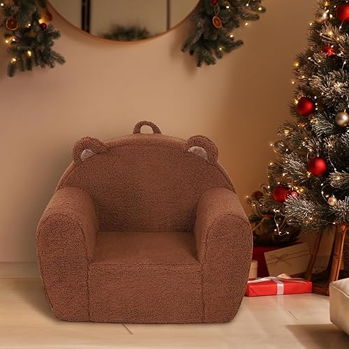 Miniatura 9 de Silla Cómoda para Niños Pequeños, Sillón Infantil Acogedor, Oso de Peluche Grande Marrón