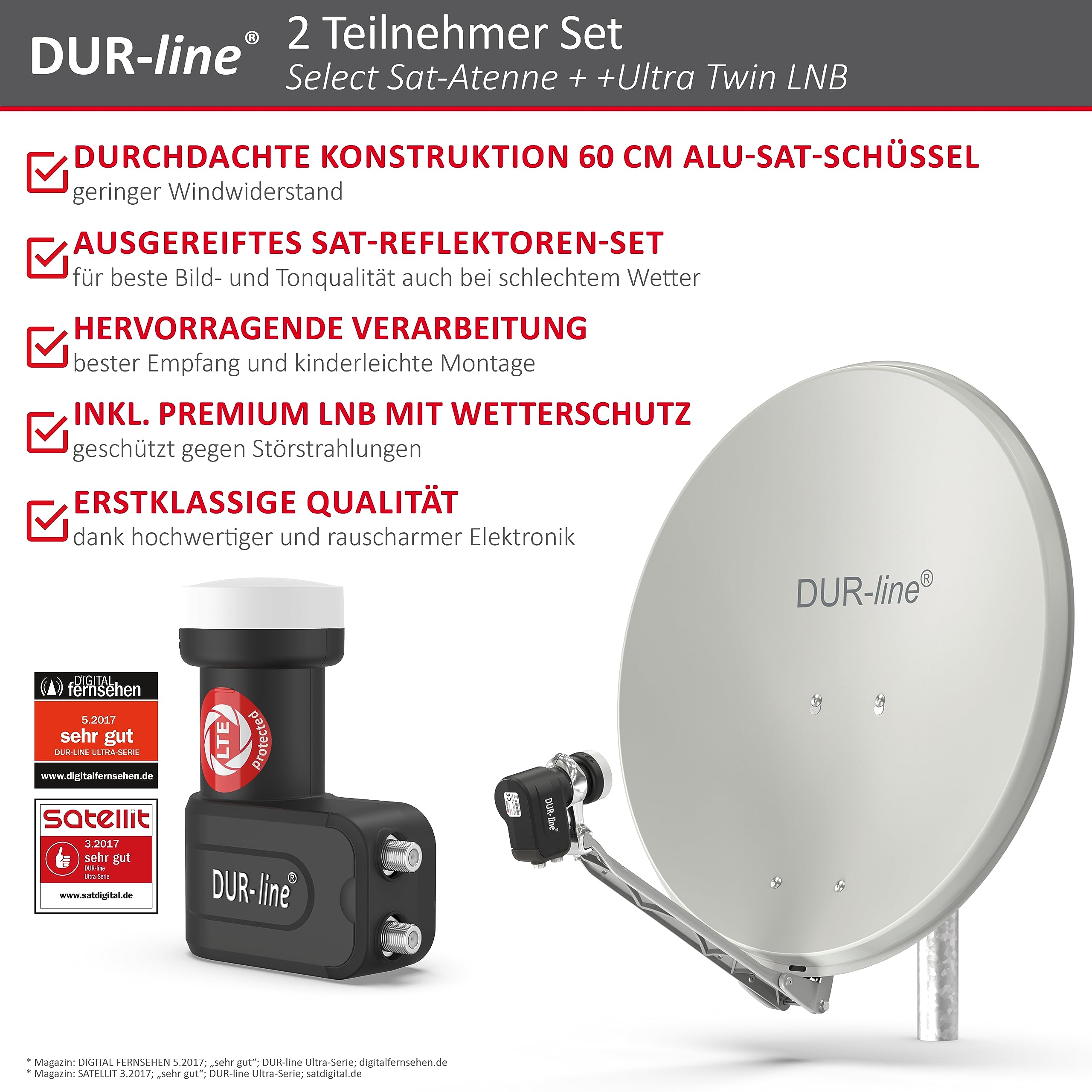 DUR-line Select 60/65 - Set di antenne satellitari [LNB, interruttore]