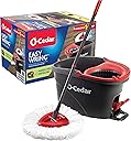 O-Cedar EasyWring Microfiber Spin Mop, Bucket Floor Cleaning System, Red, Gray, Standard