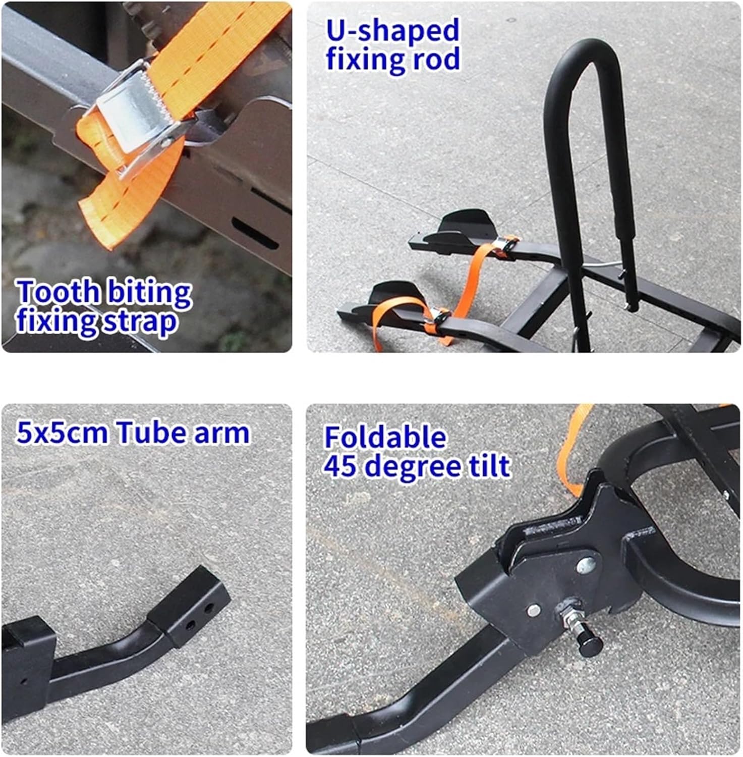 Trailer Hitch Mount Bike Rack 3-Bike Platform Style 100kg Max Capacity for 2-inch Receiver Bike for Car
