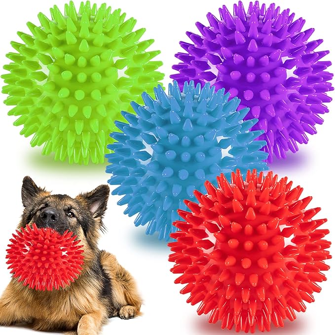 4.5” Heavy Duty Squeaky Dog Balls Toys for Medium Large