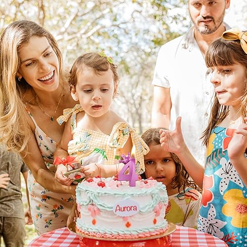 Miniatura 4 de Vela de cumpleaños número 6, decoración temática de fiesta de cumpleaños número 6, velas de números diseñadas con corona 3D para decoración de