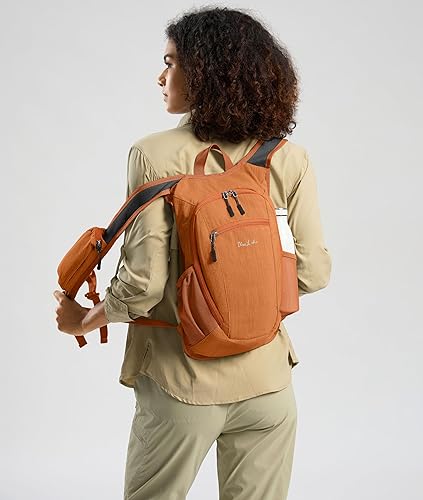 Miniatura 3 de Mochila de senderismo pequeña de 10L Mochila de viaje Mochila ligera y plegable para mujeres y hombres (naranja)