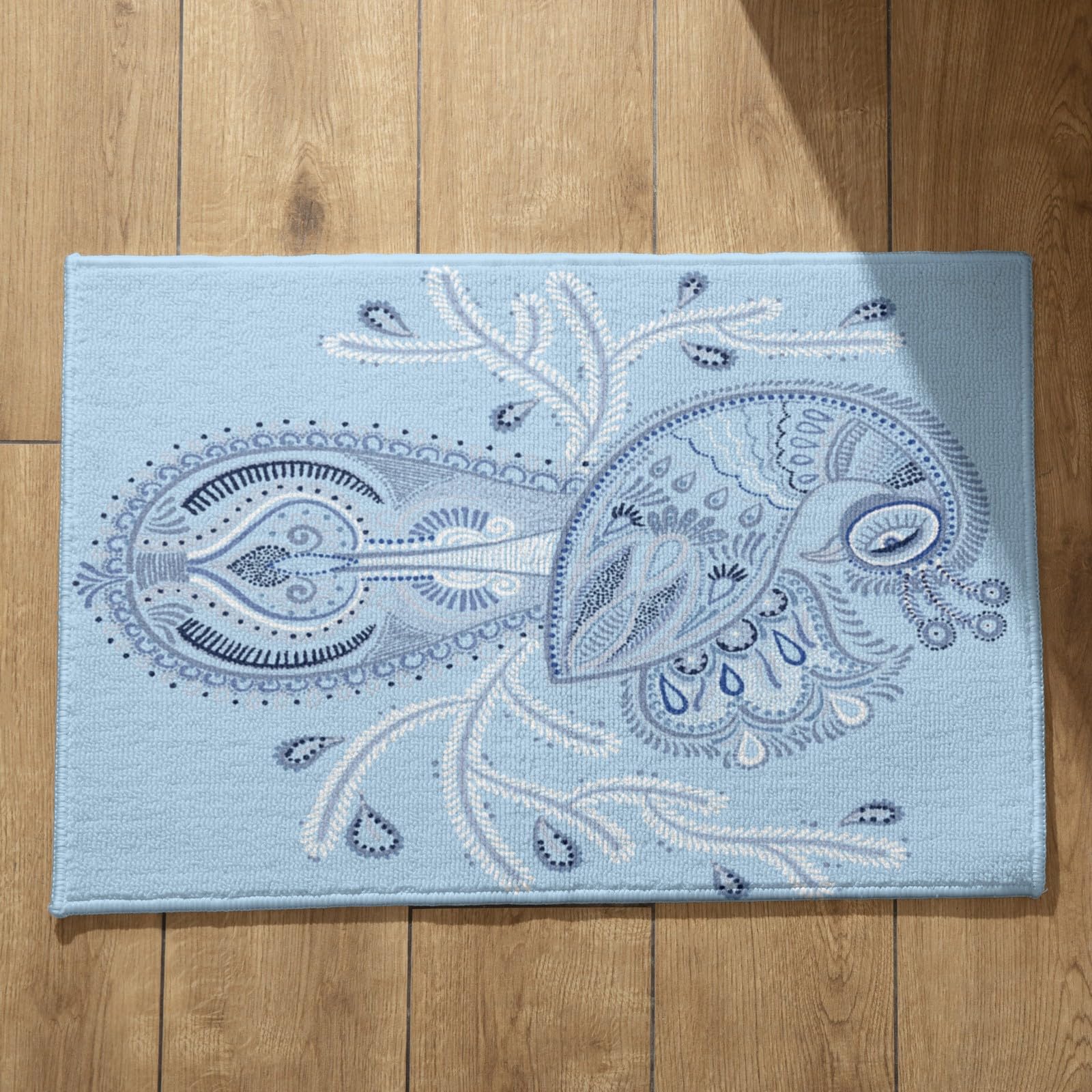 Paillasson d'entrée intérieur rétro paon CEVAN tapis de hall d'entrée 50x80 cm