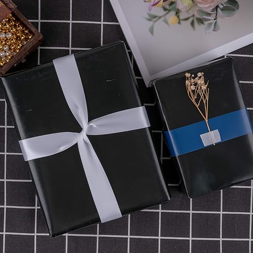 Miniatura 2 de RUSPEPA Papel de regalo negro de color sólido para bodas, cumpleaños, fiestas, felicitaciones y vacaciones, 30 pulgadas x 32.8 pies