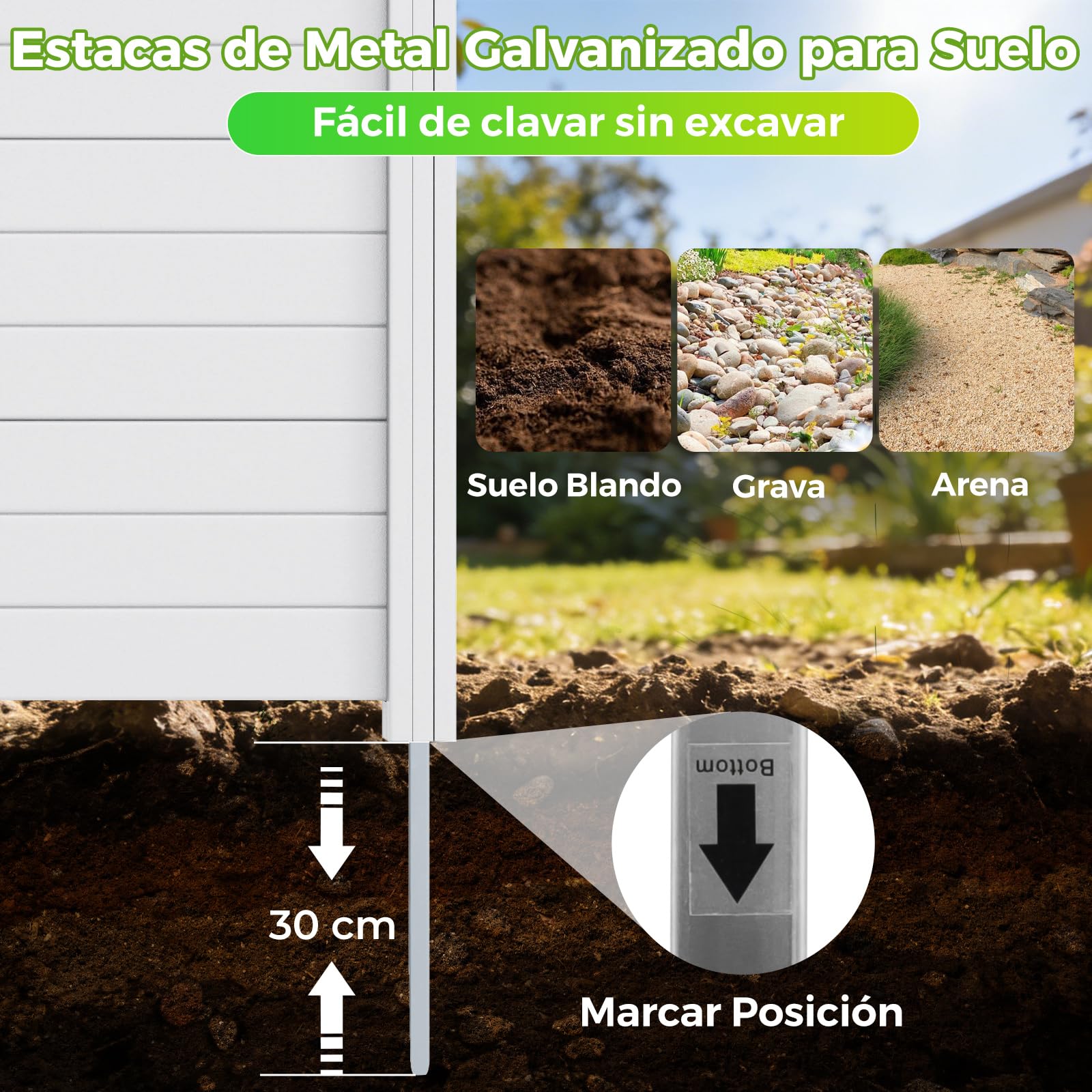 COSTWAY Vallas Jardin PP de 4 Paneles, 1220 x 95 mm, Valla de Ocultacidad | Pantallas de Privacidad con Estacas de Tierra para Aire Acondicionado y Cubo de Basura, Forma Recta o en L