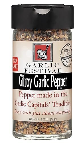 Garlic Festival Condimento de pimienta negra y ajo 2.2 onzas