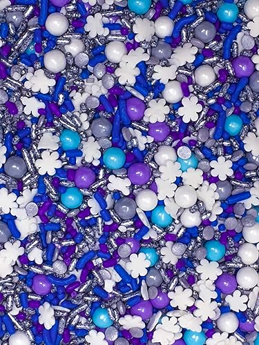 Copos de nieve Snow Storm Comestible Confeti Sprinkles Cake Cookie Cupcake Helado Donut Quins - 6 oz