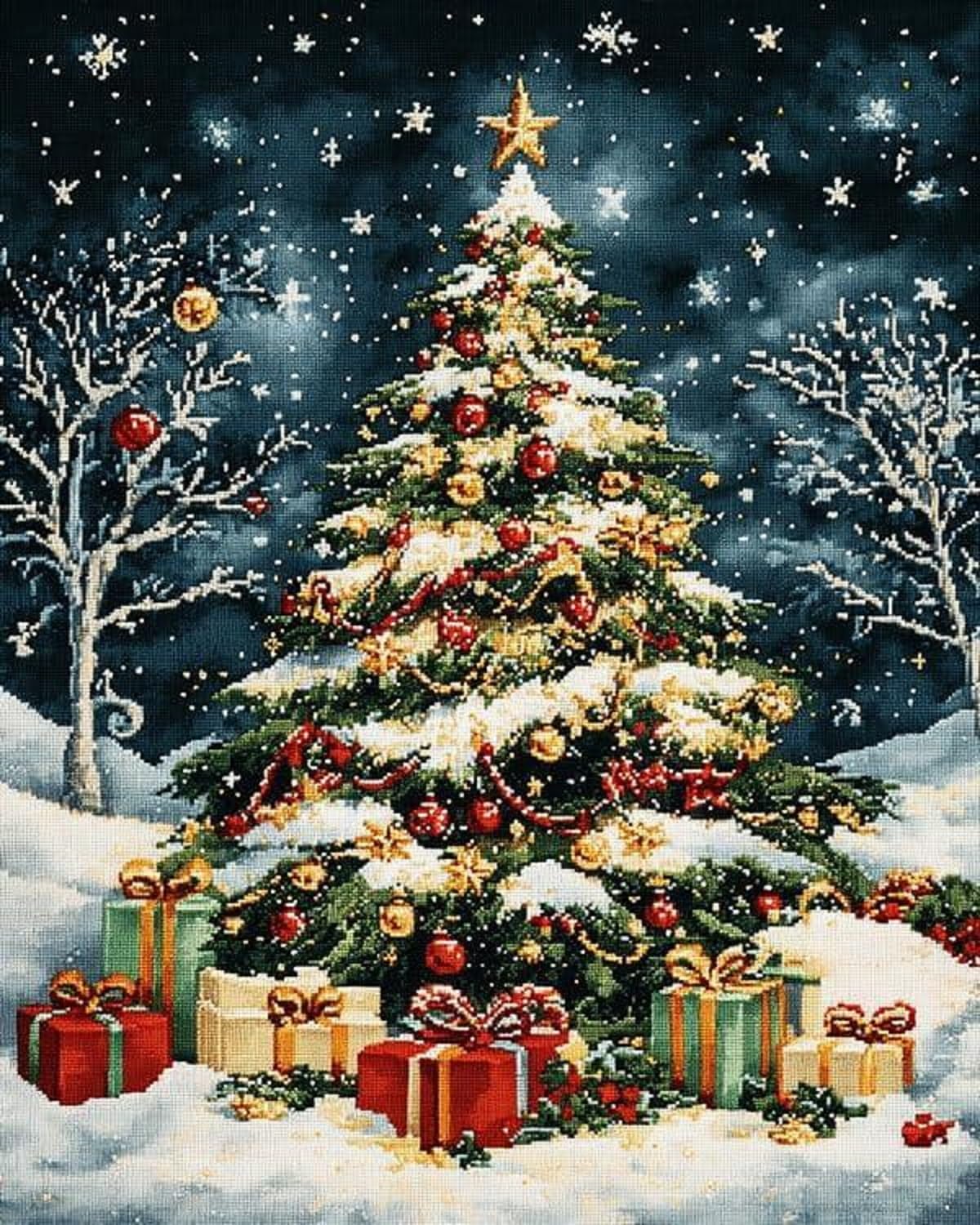 Amazon | クリスマス クロスステッチ キット、クリスマスツリー,11 CT