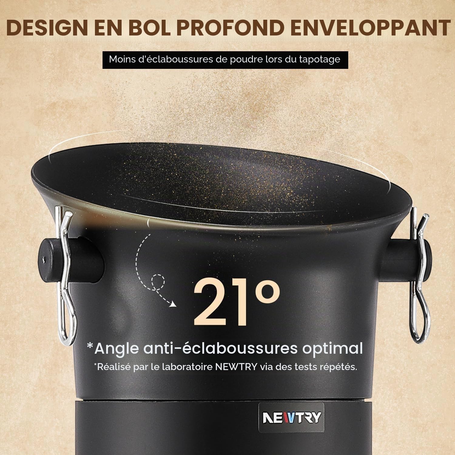 NEWTRY Boîte à Café Commercial, Bac à Marre de Café Expresso - Grande capacité - 19 l - Accessoires pour Barista, Café, Bar avec 30 sacs poubelle, serviettes et brosses de nettoyage