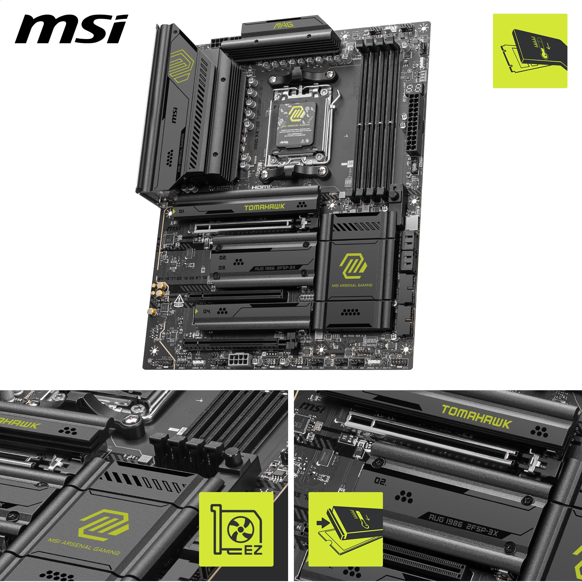Amazon | MSI MAG X870E Tomahawk WiFiマザーボード、ATX-AMD Ryzen