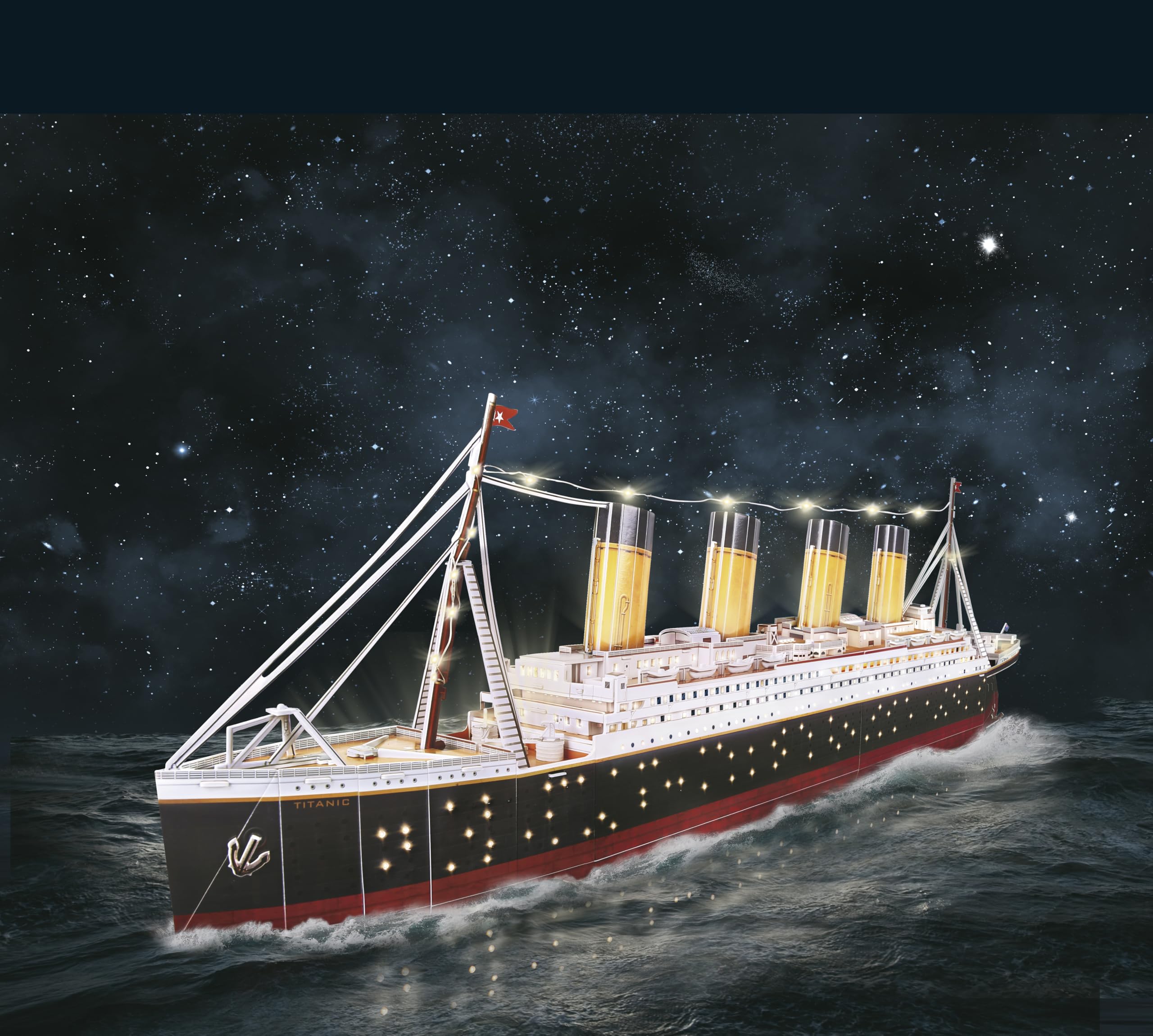 EXPLORA - Bateau Titanic - Puzzles 3D Lumineux - 540051-266 Pièces - Niveau 8 - sans Colle Ni Ciseaux - Educatif - Jeu de Construction - Cadeau Enfant - Maquette - Paquebot - À Partir de 8 Ans