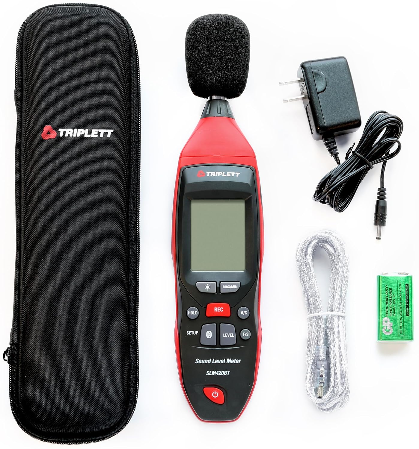 Triplett SLM420BT Sound Level Meter and Datalogger with Bluetooth, 30 to 130dB