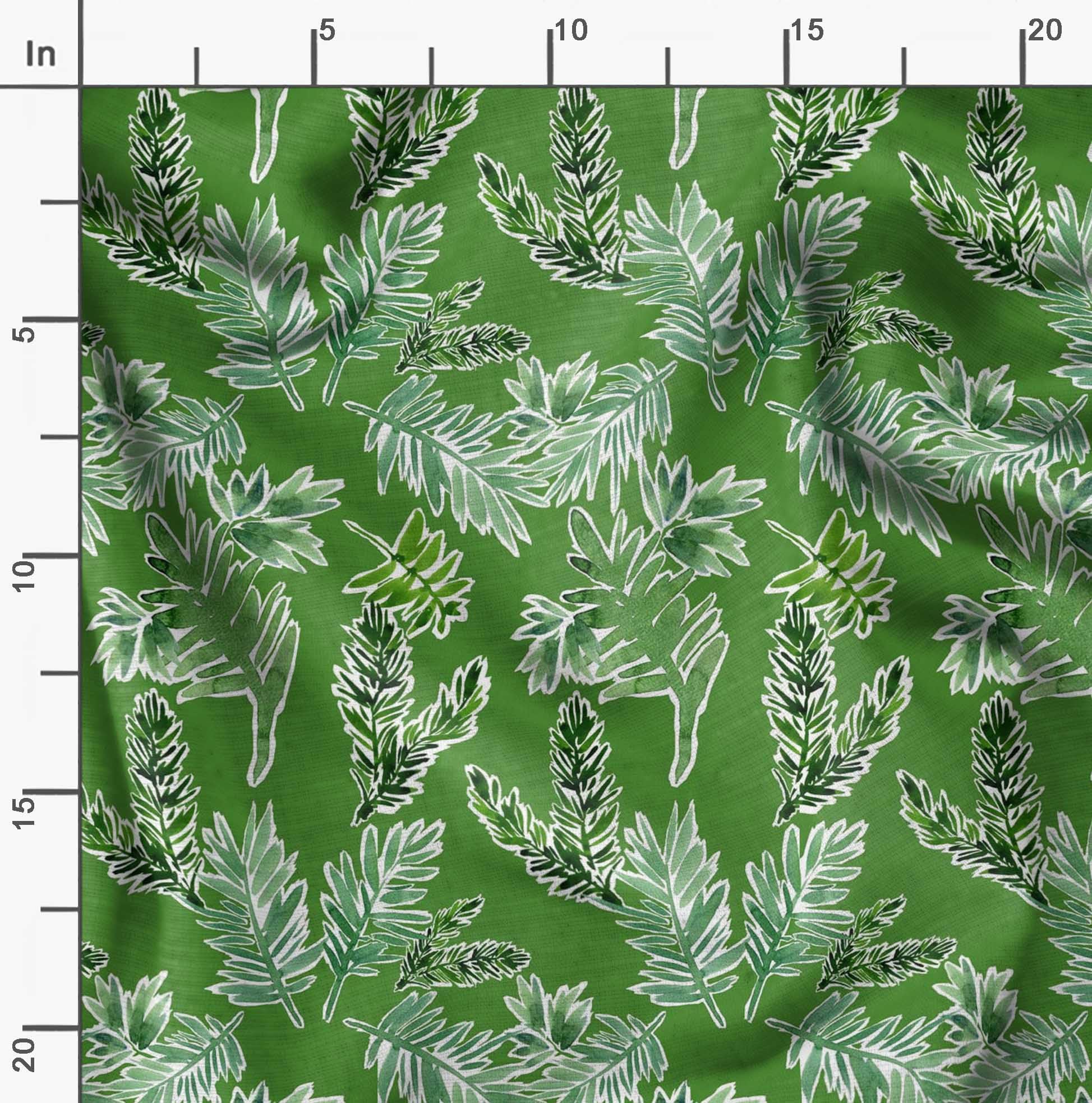 Soimoi Verde Jersey De Algodon Tela Flor Acuarela Tela