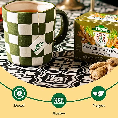 Vista 3 de Tadin Herb & Tea Co. Mezcla de té de Jengibre, sin cafeína, 24 bolsitas de té, Paquete de 6