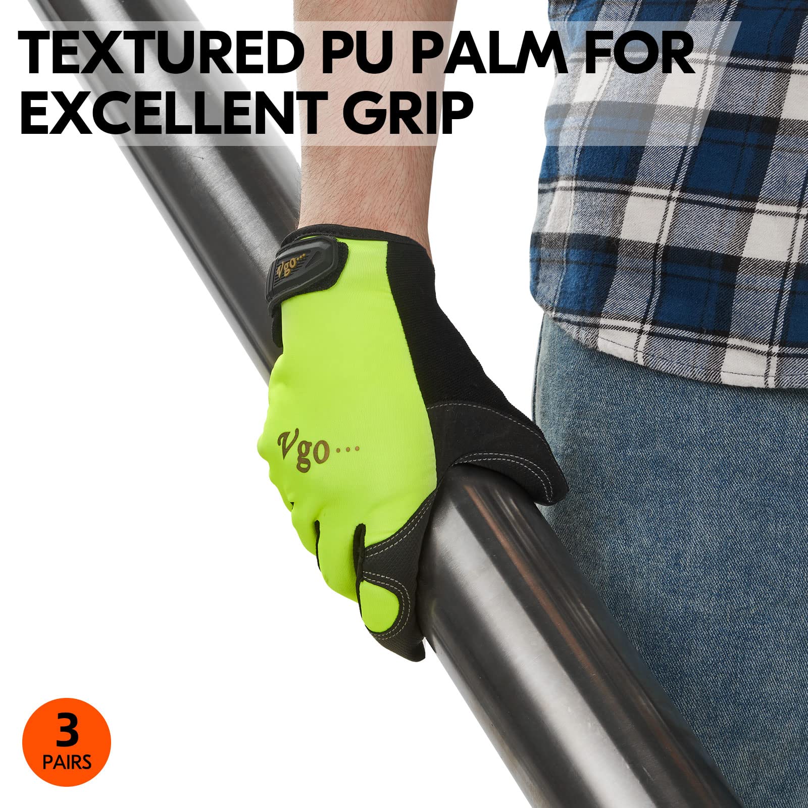 Igrometro Per Terreno 5 Paia Guanti Multifunzione Vgo - Leggeri, In Ecopelle, Con Punta Touchscreen - Per Giardinaggio E Lavori 5 Paia Guanti Leggeri Lavoro Giardinaggio - Foto 2