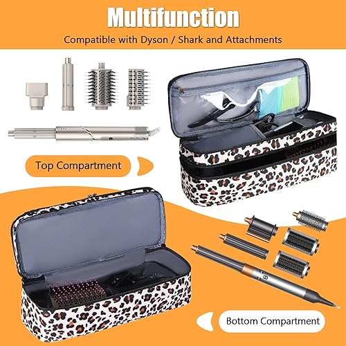 Miniatura 3 de Aucovely Bolsa de viaje para herramientas para el cabello, funda de transporte de viaje de doble capa compatible con cepillo de secado de pelo