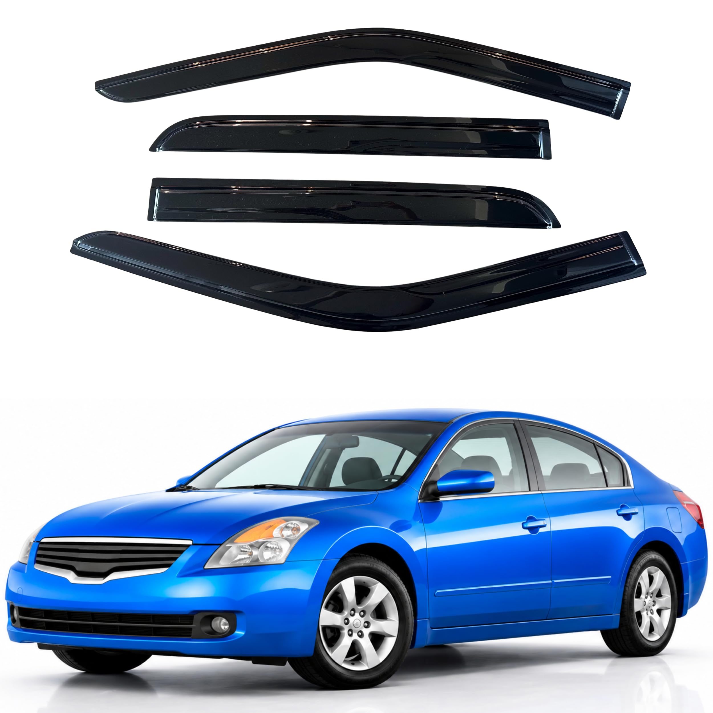 IG Window Visors Fit for 2007-2012 Nissan Altima, Out-Channel Rain Guards Vent Wind Deflectors 4PC, Car Accessories for 07-12 Altima