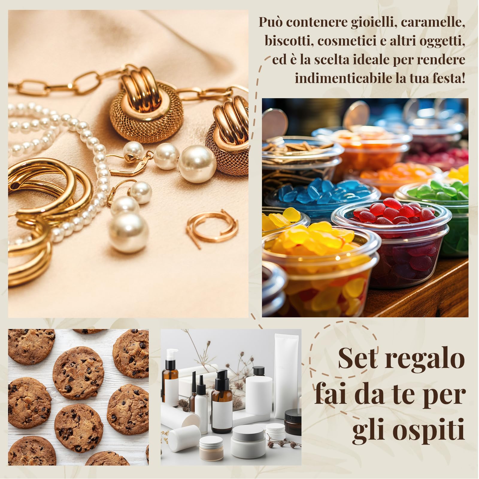 Otuuz 25 Set Bomboniere Matrimonio Sacchetti Bomboniere Sacchetti Regalo in Raso con Coulisse 50 Anni Insieme Ciondolo a Forma di Cuore in Oro e Nastro Regali per l'Anniversario Festa di Nozze