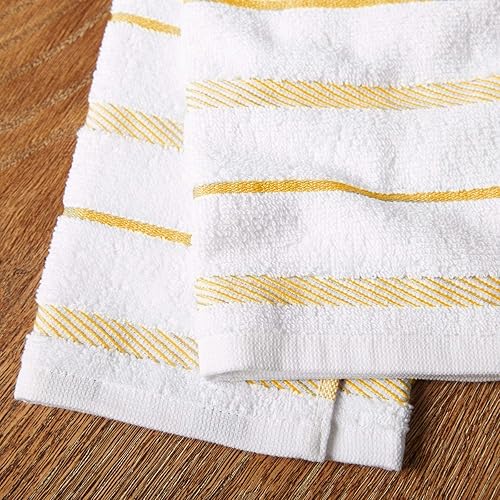 Vista 20 de KitchenAid Albany - Juego de 4 toallas de cocina, aguamarina/blanco, 16 x 26 pulgadas Aqua