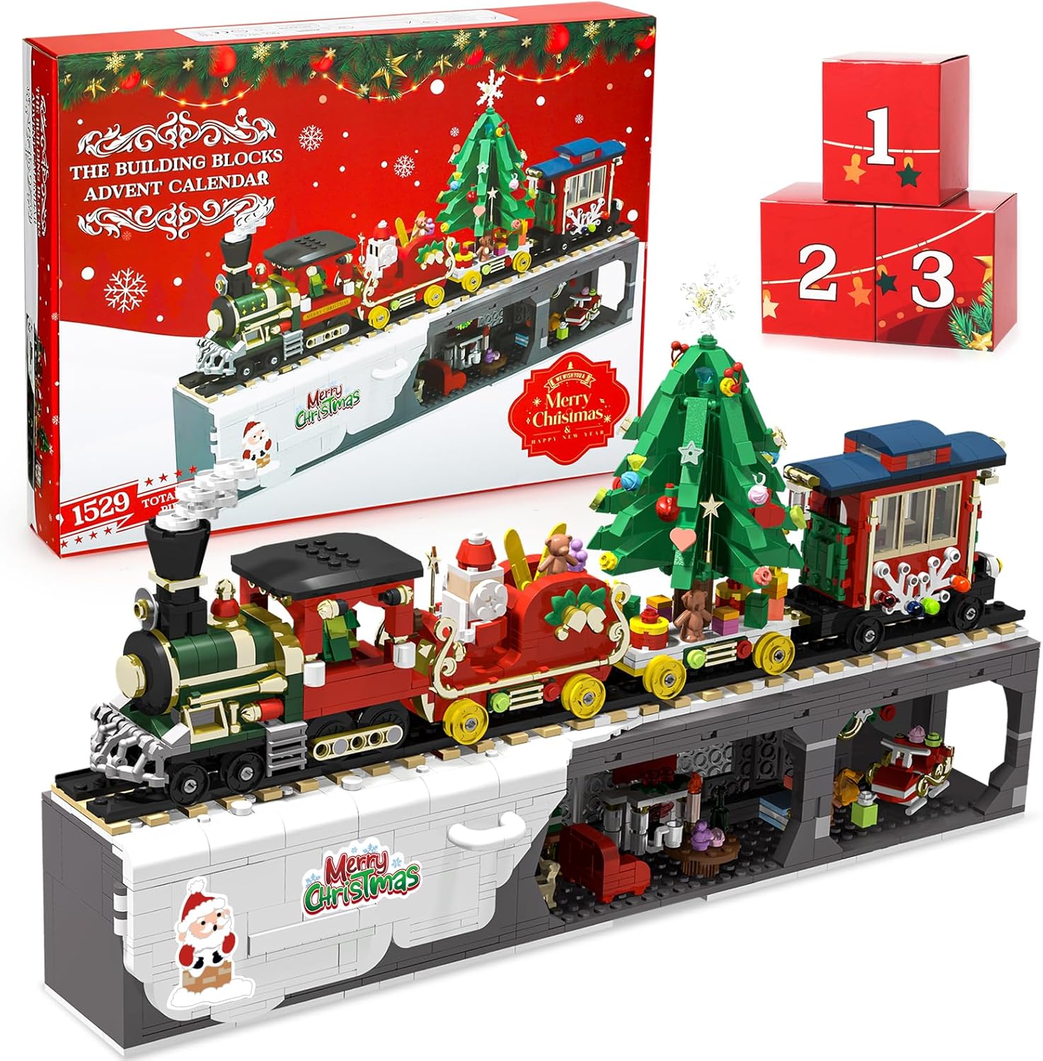 Advent Calendar 2024 Building Blocks Set Christmas Countdown Calendar