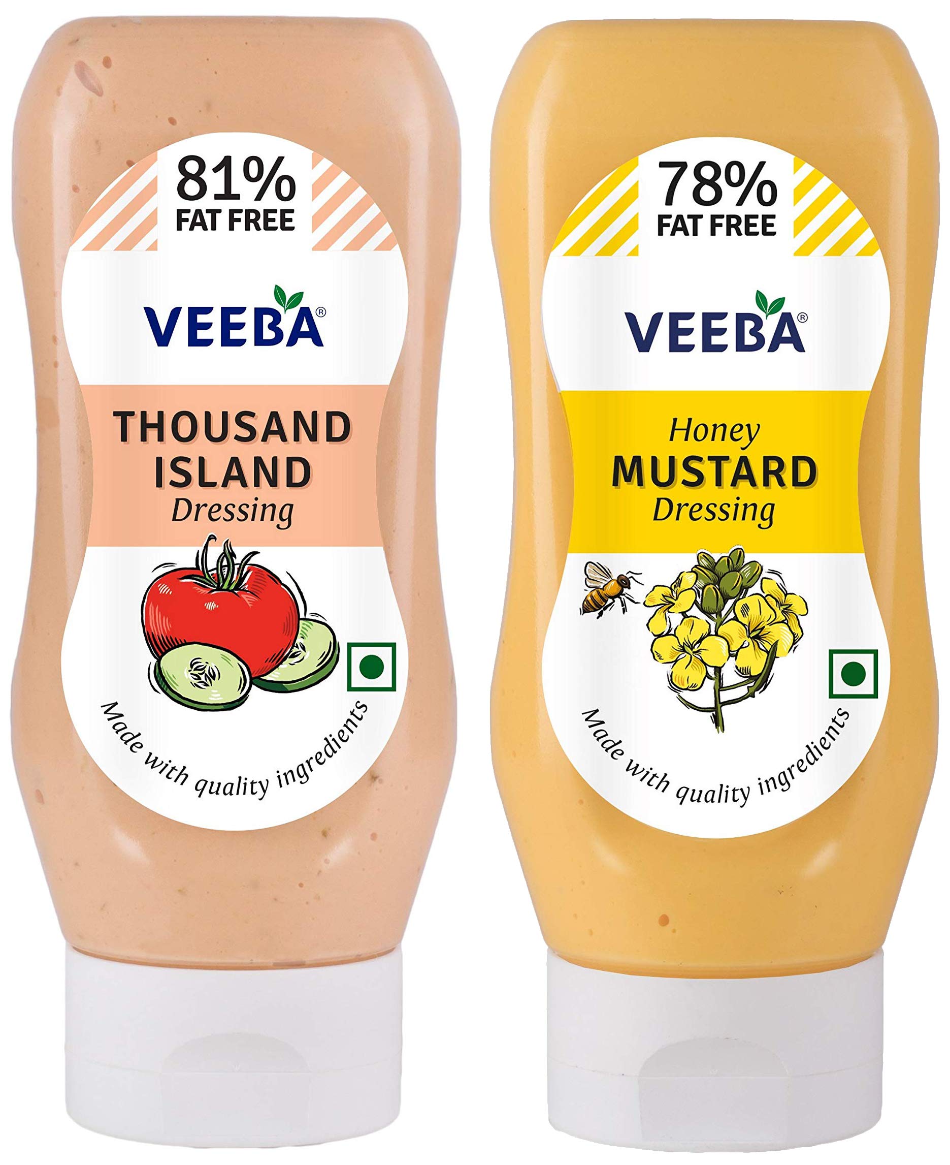 Thousand Island Dressing, 300g and Veeba Honey Mustard Dressing, 300g