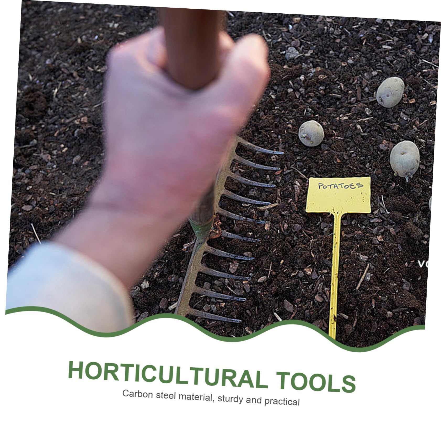 14-Zahn Gartenrechenkopf aus Kohlenstoffstahl Schwarz | Ersatzteil ohne Stiel, Robuste Struktur, zum Reinigen von Laub, für Gartenarbeiten Zufälliger Stil